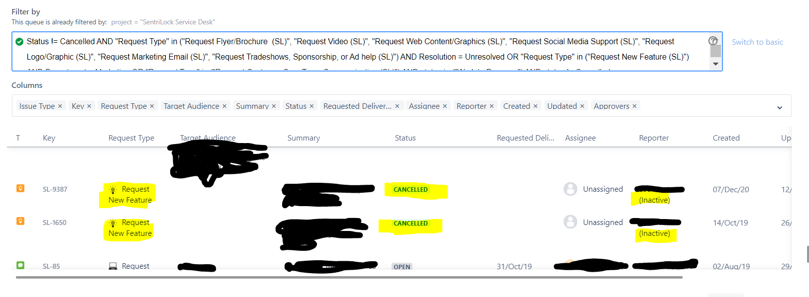 Solved How to edit "filter by" query to hide "Cancelled"