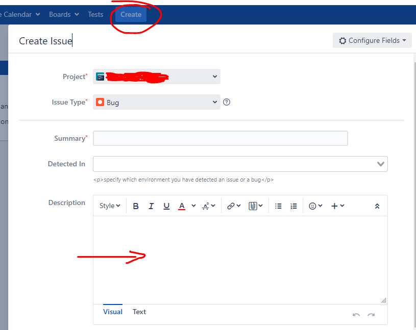 How can I create a table in Description of JIRA is...