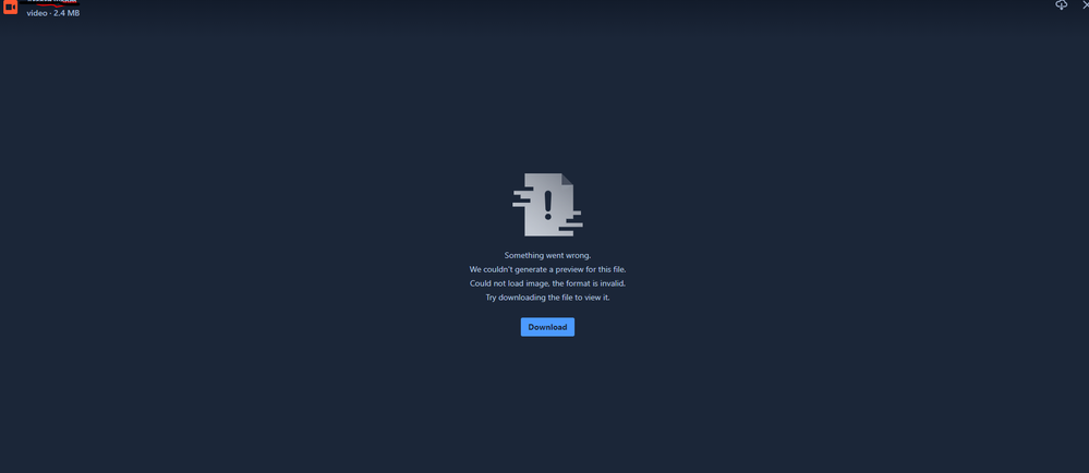 webm format that attached with rest API not previe...