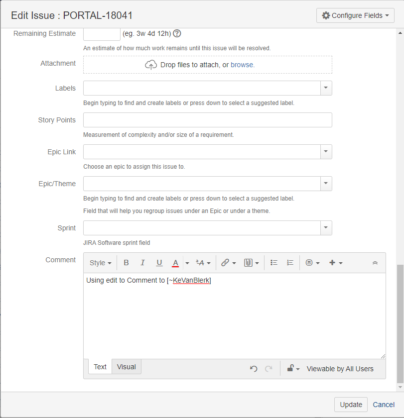 Jira Email Notifications when a user is tagged in