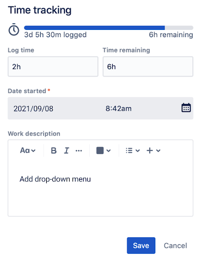 Original time estimate and actual time spent features in Jira
