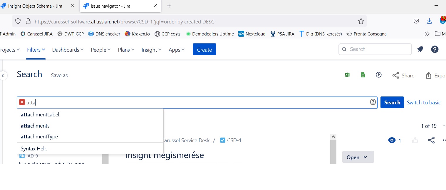 Insight How to filter objects by attachments