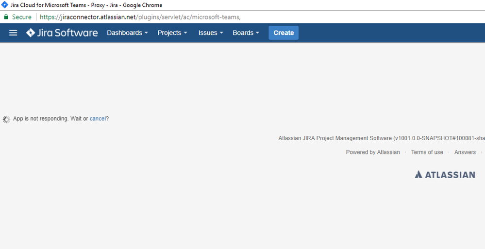 (Pic 2) After signing in again to Jira Cloud within Teams a seperate window pops up - app is not responding.png
