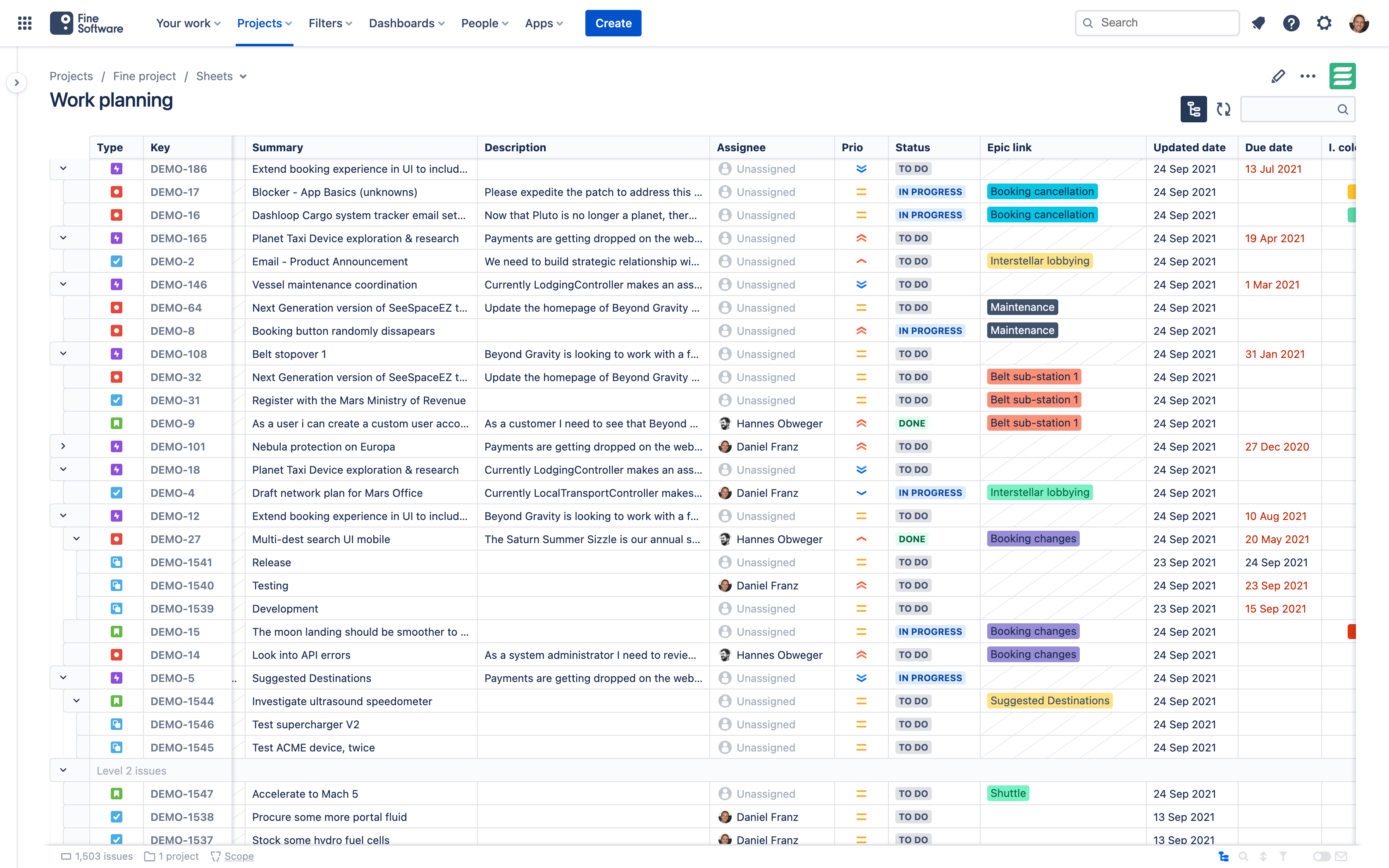 Introducing issue hierarchy in JXL Project manag Atlassian