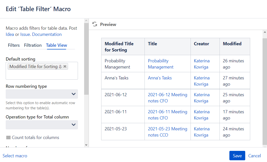 Solved Table filter and Content Report Table is sorting s...