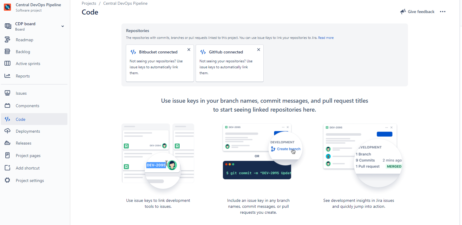 Jira Cloud Code not showing Github Repo