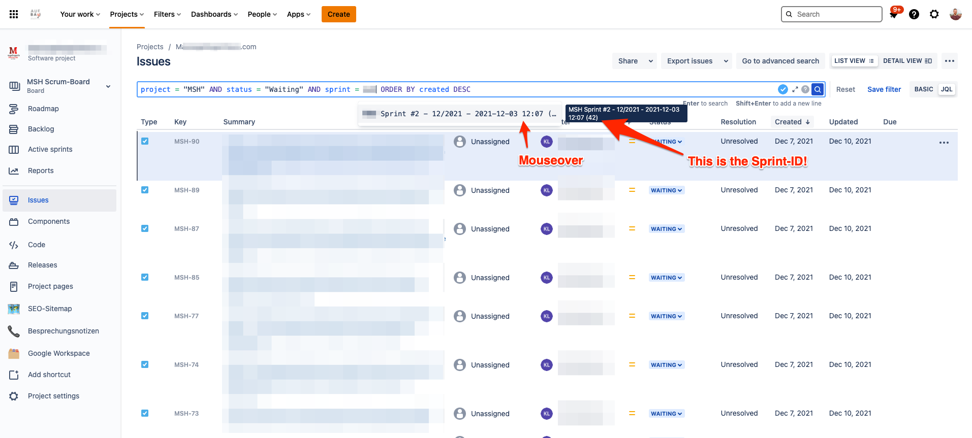 Solved How to find the Sprint ID (Number) on JIRA server