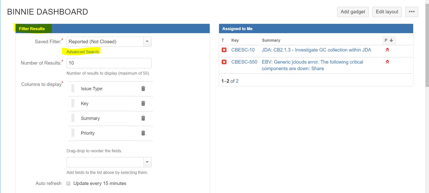 Solved How do I add a gadget on my JIRA Dashboard of tick...