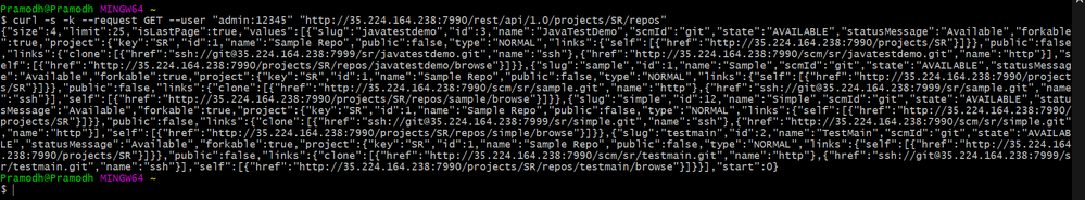 Solved: List all repositories of specific project