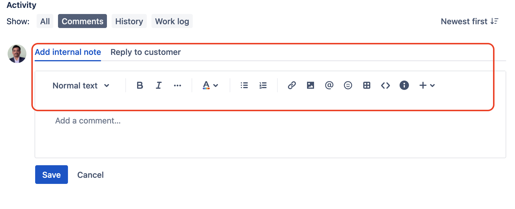 Solved: Add a button to the Issue Comment section