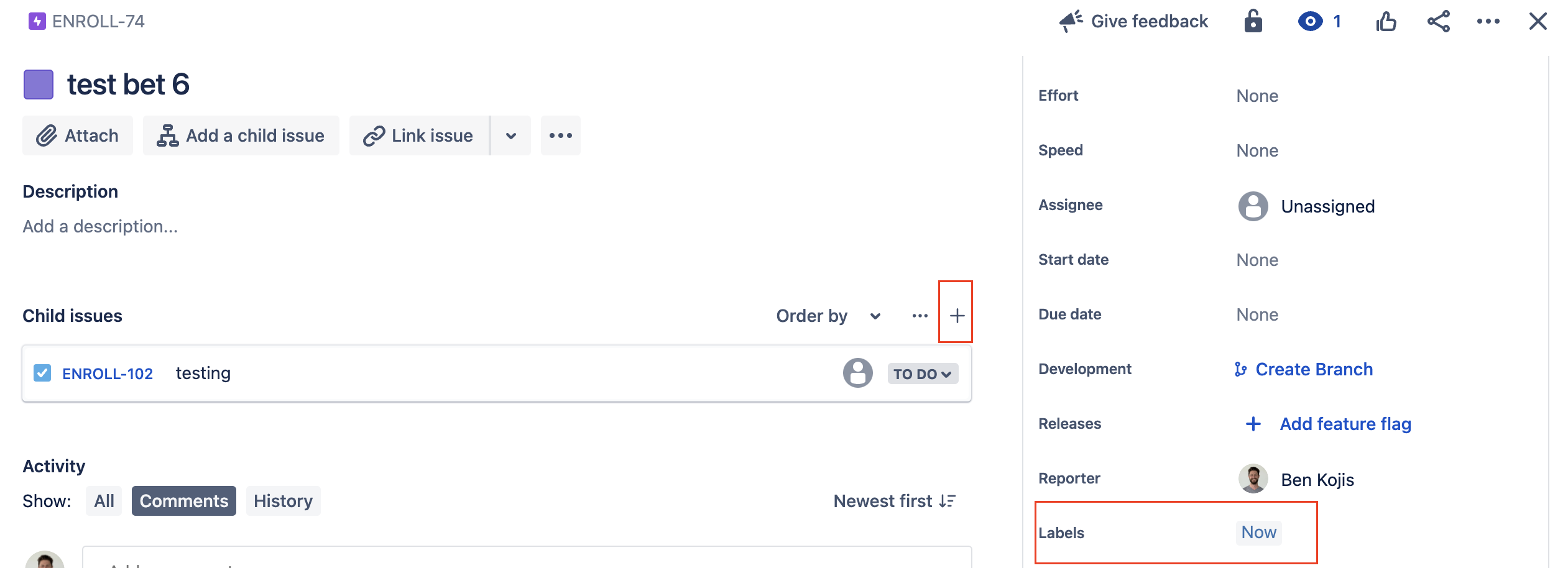 Tasks not inheriting label from epic using automat...