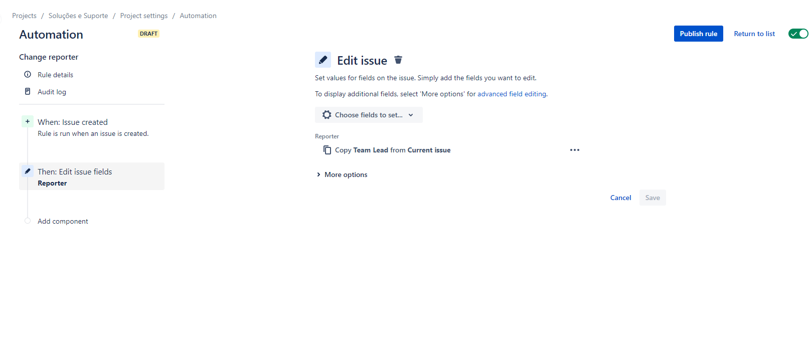 Configuring Create request form (customer side)