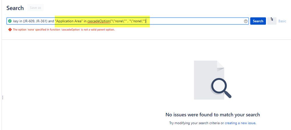 Solved Jira Search not returning results for empty cascad