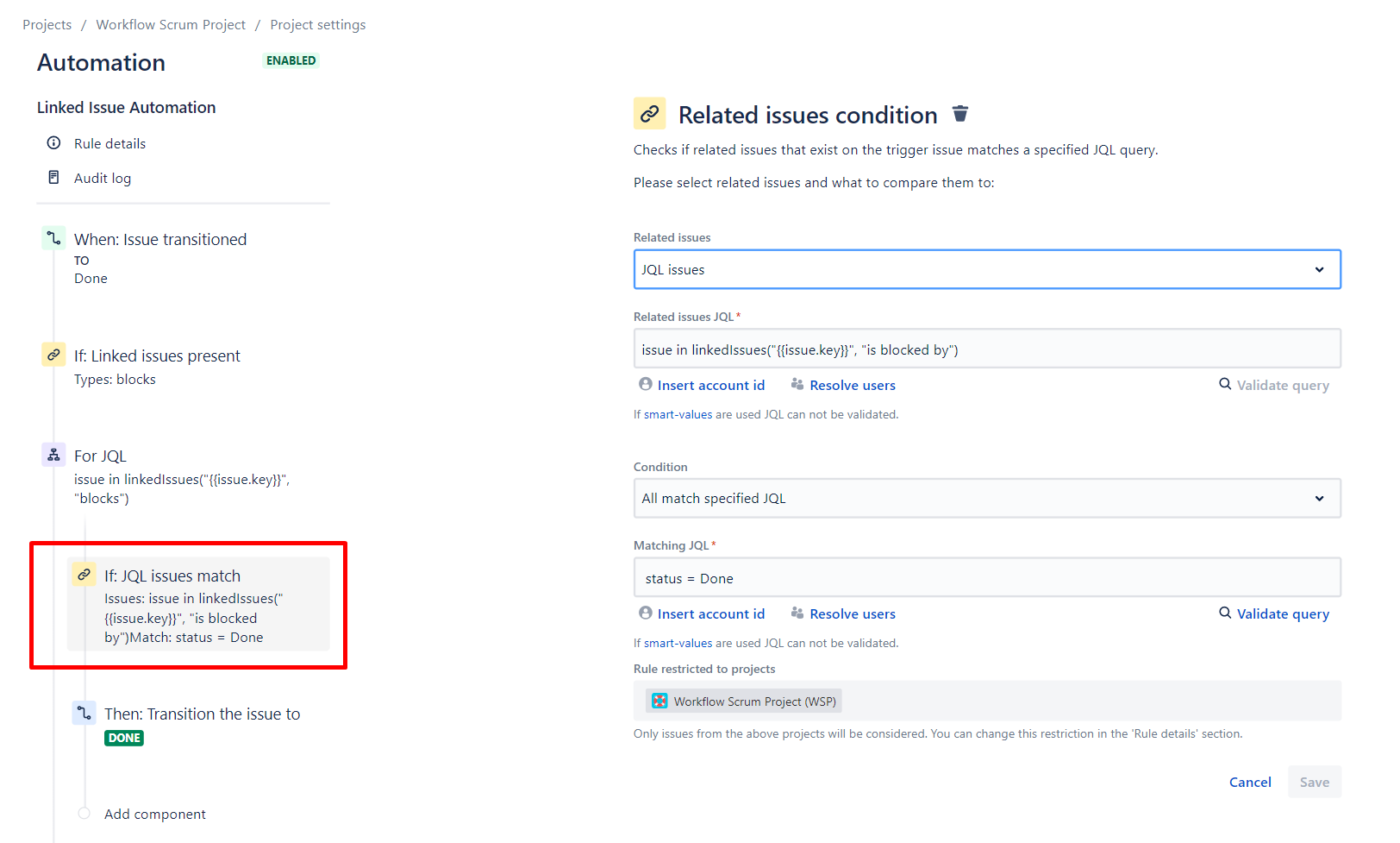 Solved Comment added to blocked issue when multiple block...