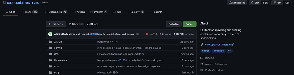 Runc on github yumyum