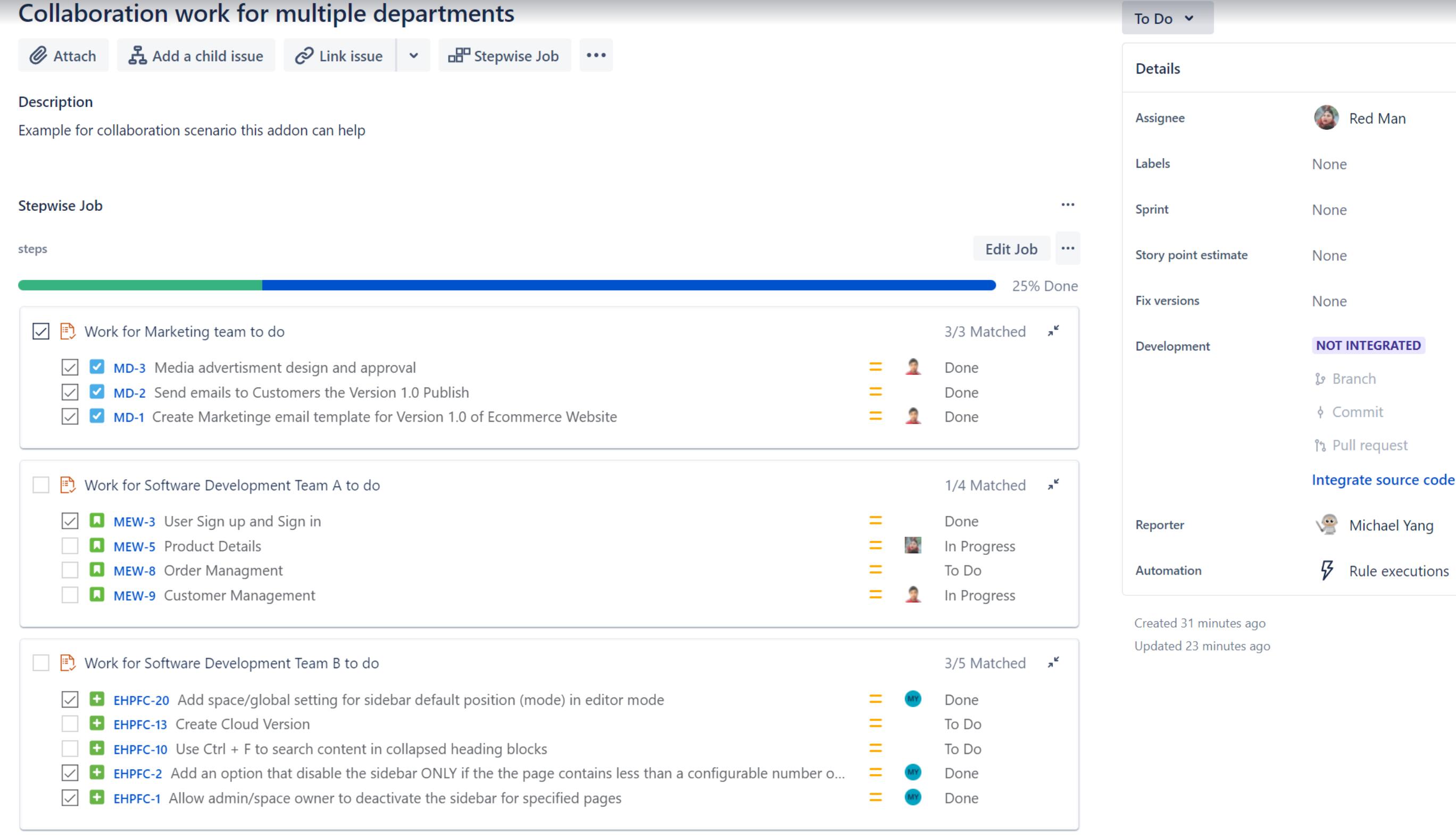 How to link existing Jira Software issues to a Jir...