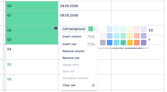 How can I add a background color to row in table?