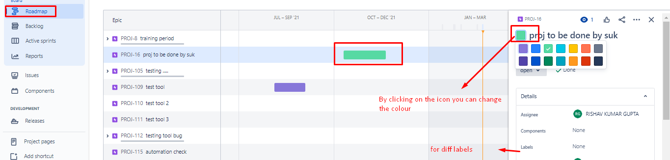 Can I Change Epic Color In Roadmap Based On The La 