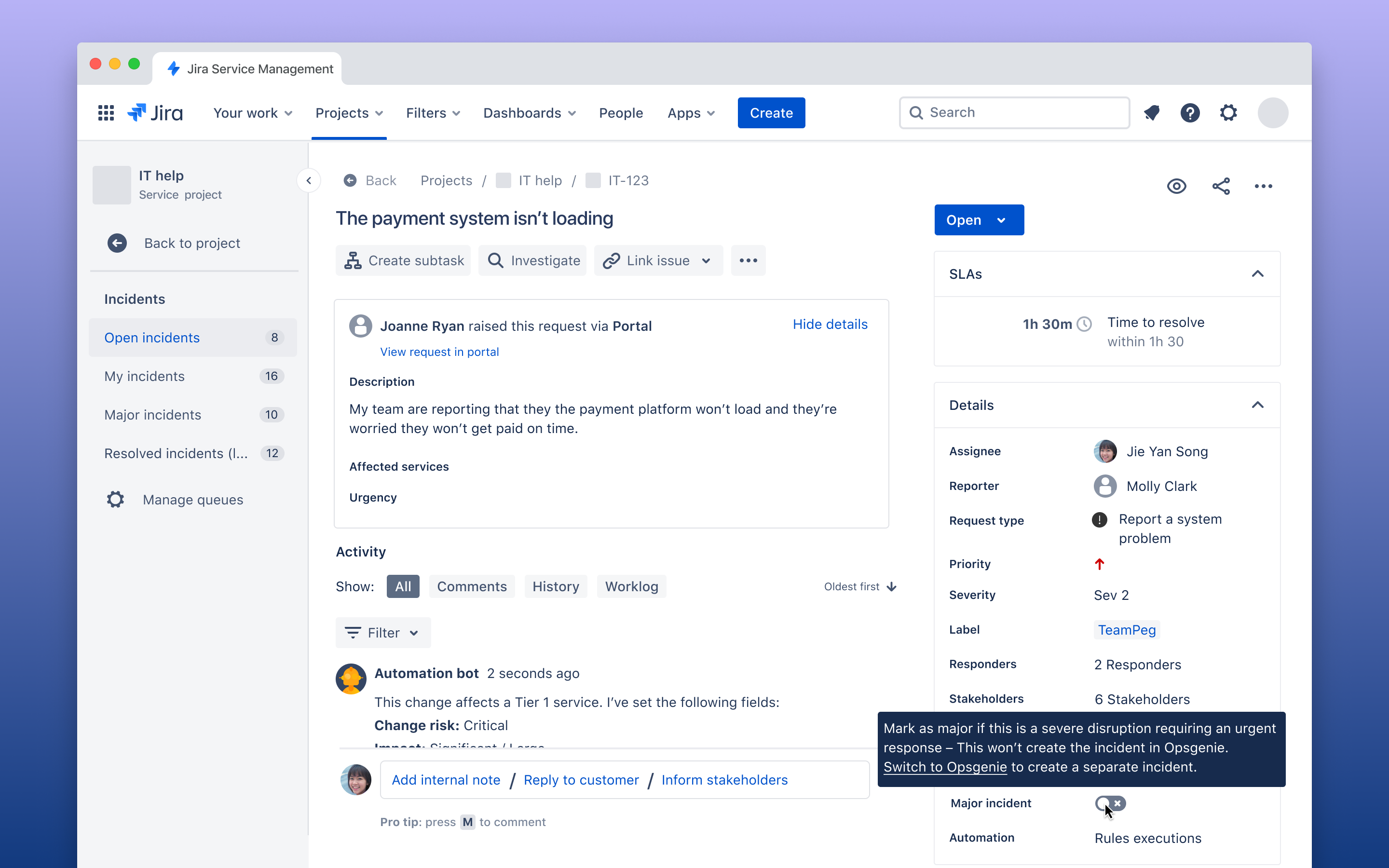 An update to incident management in Jira Service Management and Opsgenie