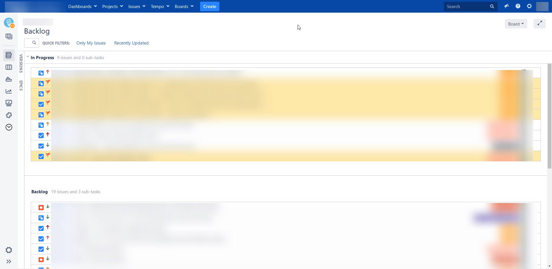 Display blocked issue in backlog