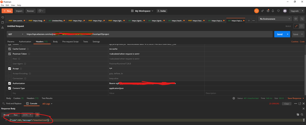 Unable To Authenticate REST API Using Bearer Token...