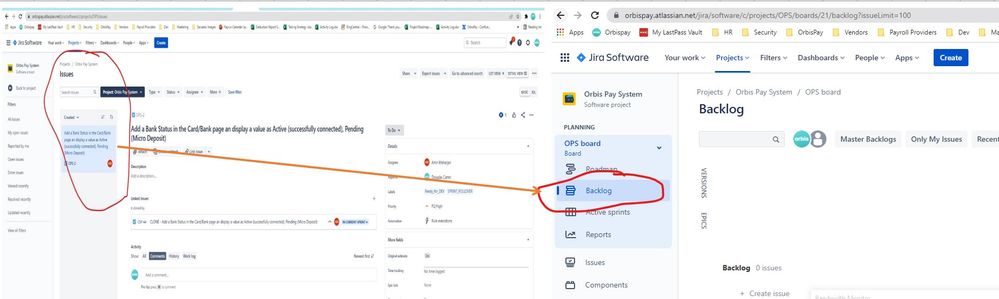Solved: Move a task from Open ISSUES to Backlog in order t