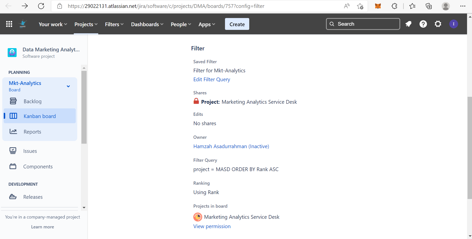 Can we change the ownership of existing Jira Board...