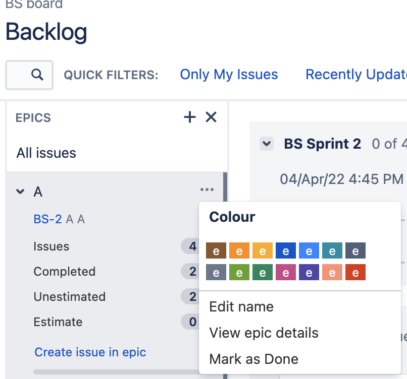 How to change Epic label color?