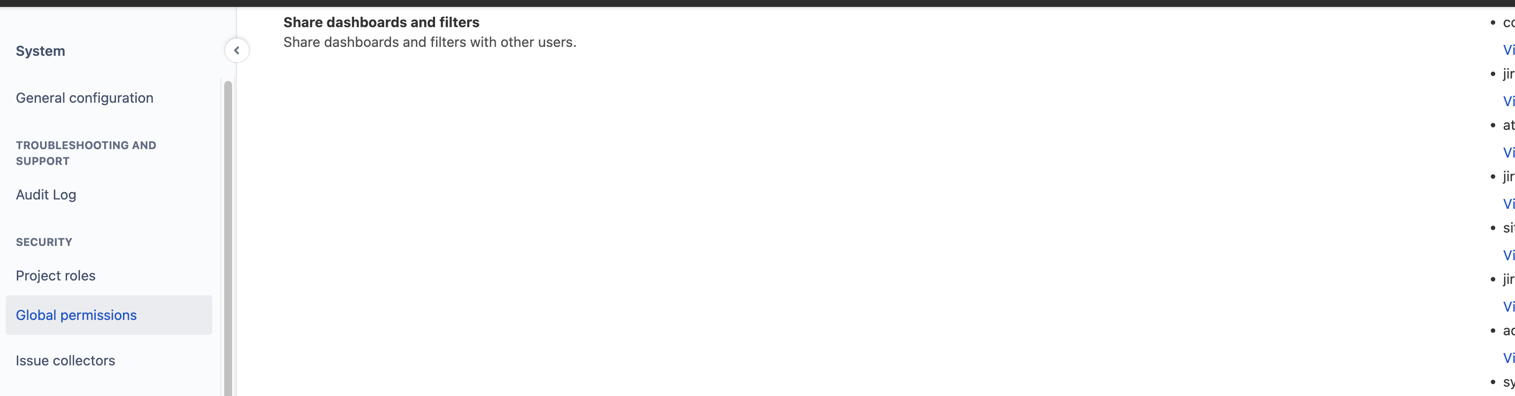 Dashboards permissions