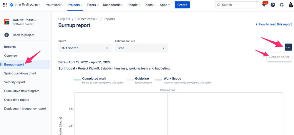 How to view the completed sprint in JIRA