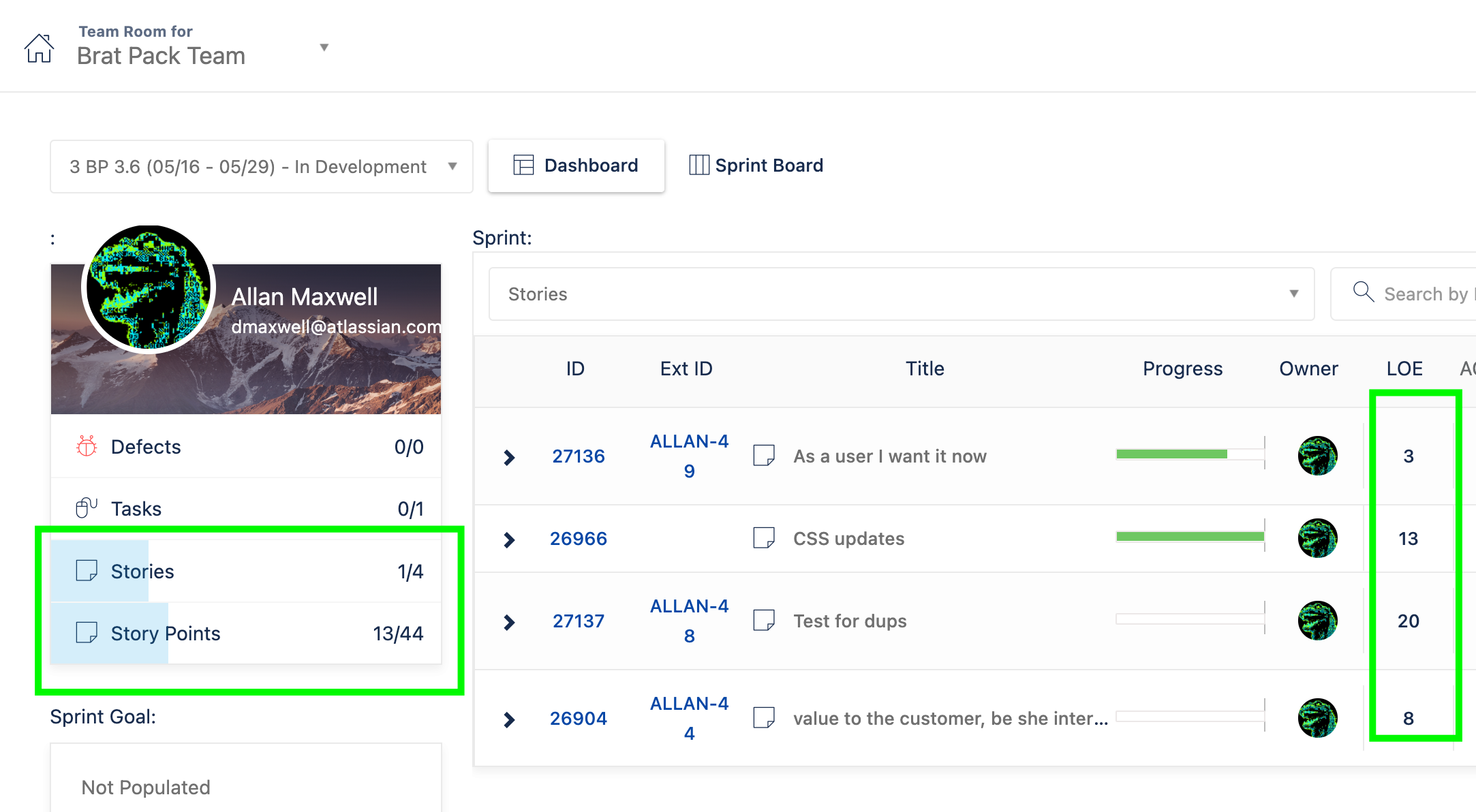 Estimate Story Points per person on Jira Align