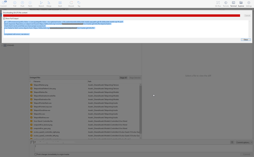 Solved Failing To Fetch Git Lfs Assets After Cloning Proj 