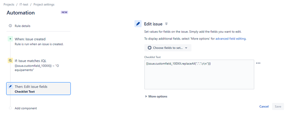 jira automation for regex replace community case.png