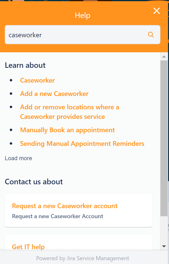 Forms don't appear for request type in widget