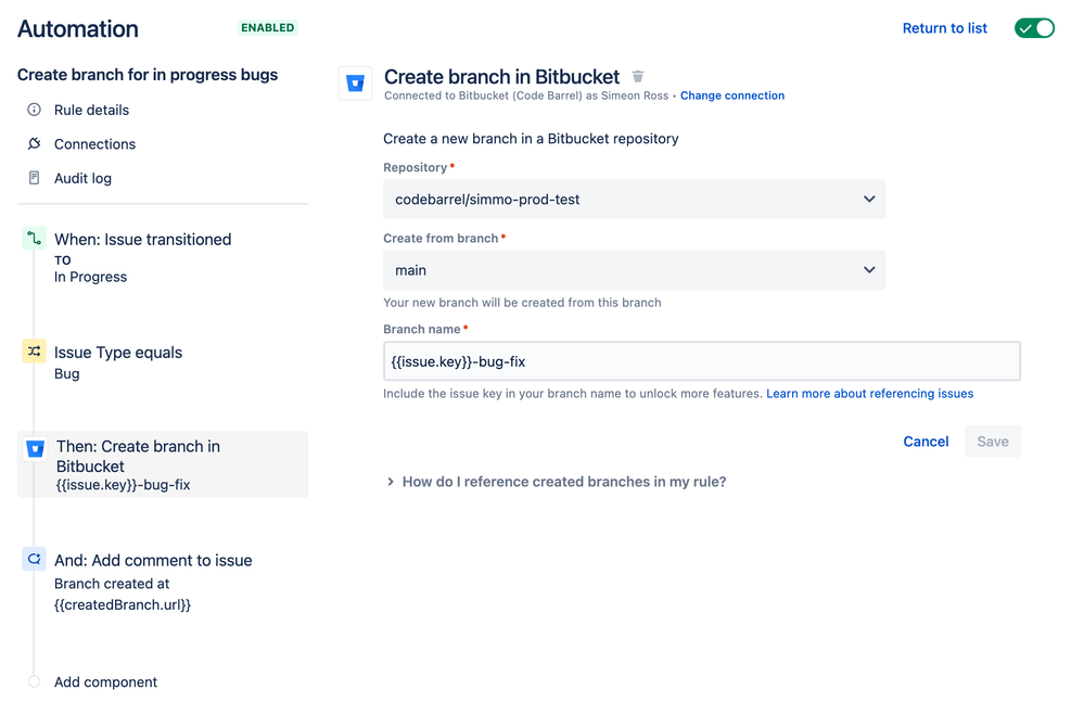 Automation Feature Rolled Out - Create Branch In B... - Atlassian Community