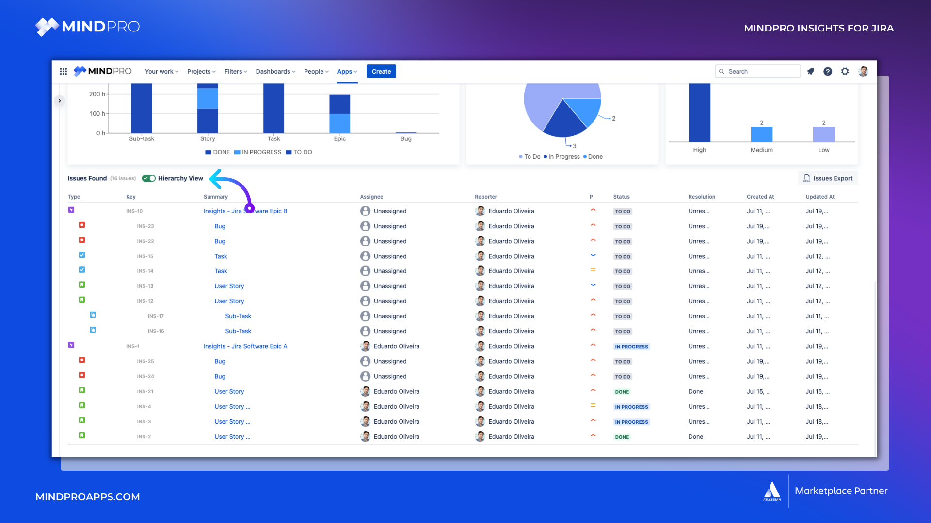 How to filter bugs using Epic