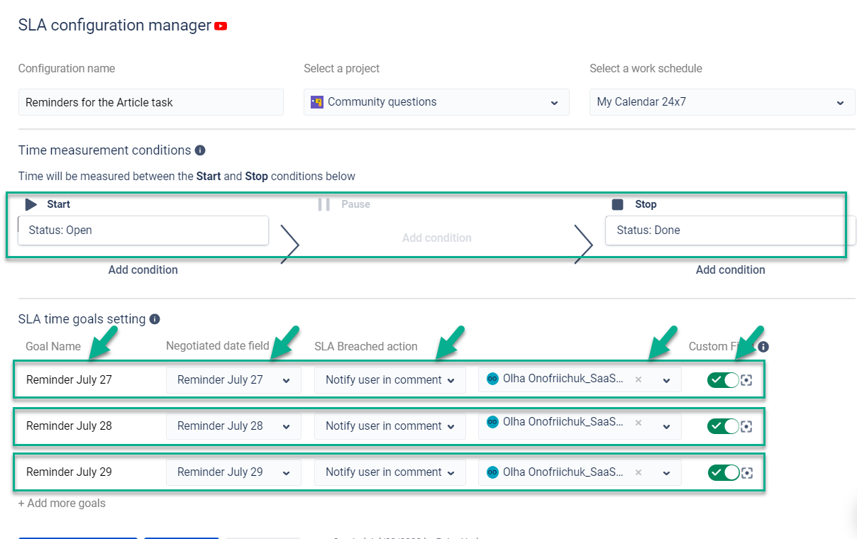 Set a reminder email for due date is coming