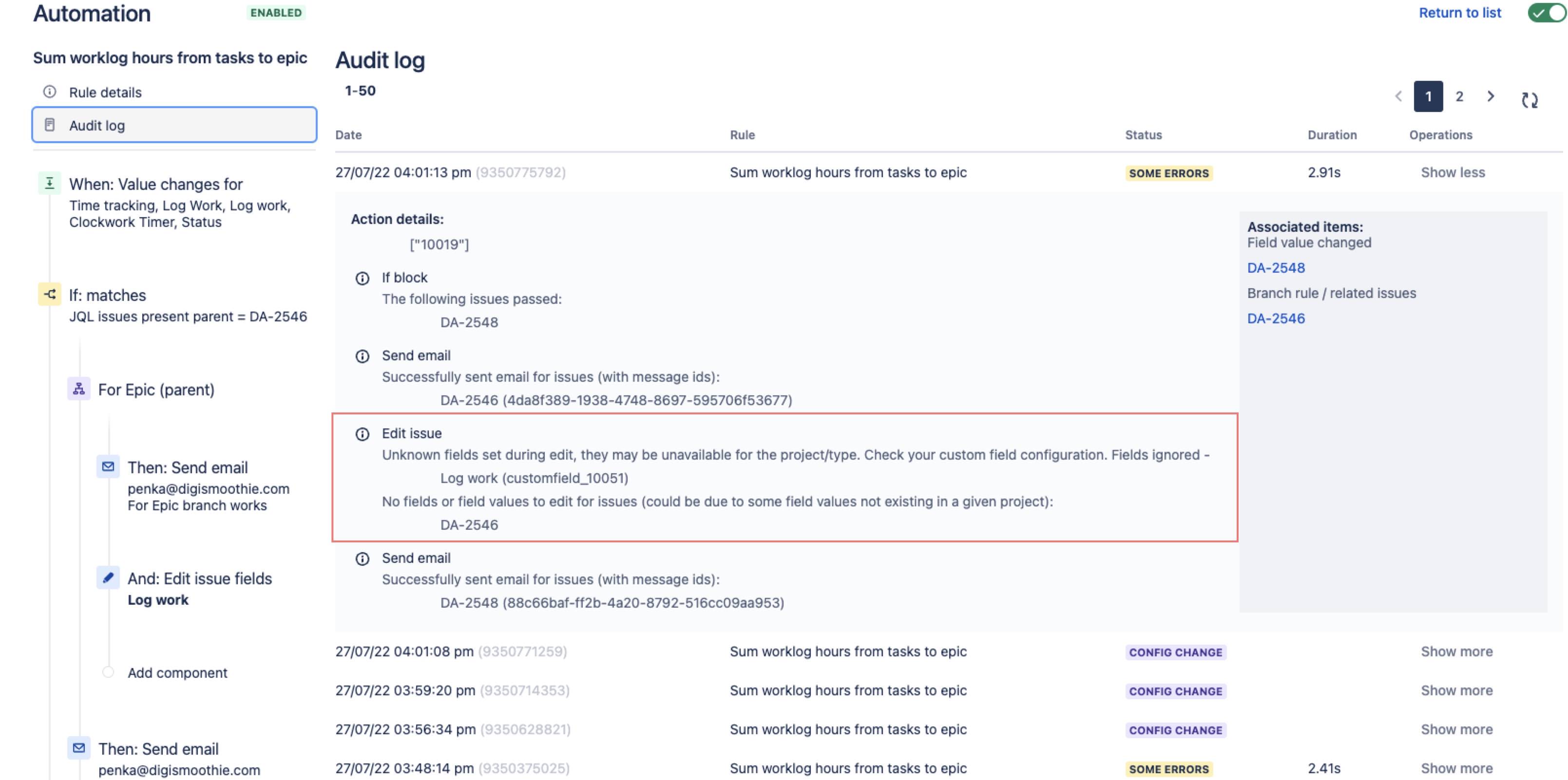 How to sum up logged hours using automation in Jir... Atlassian Community