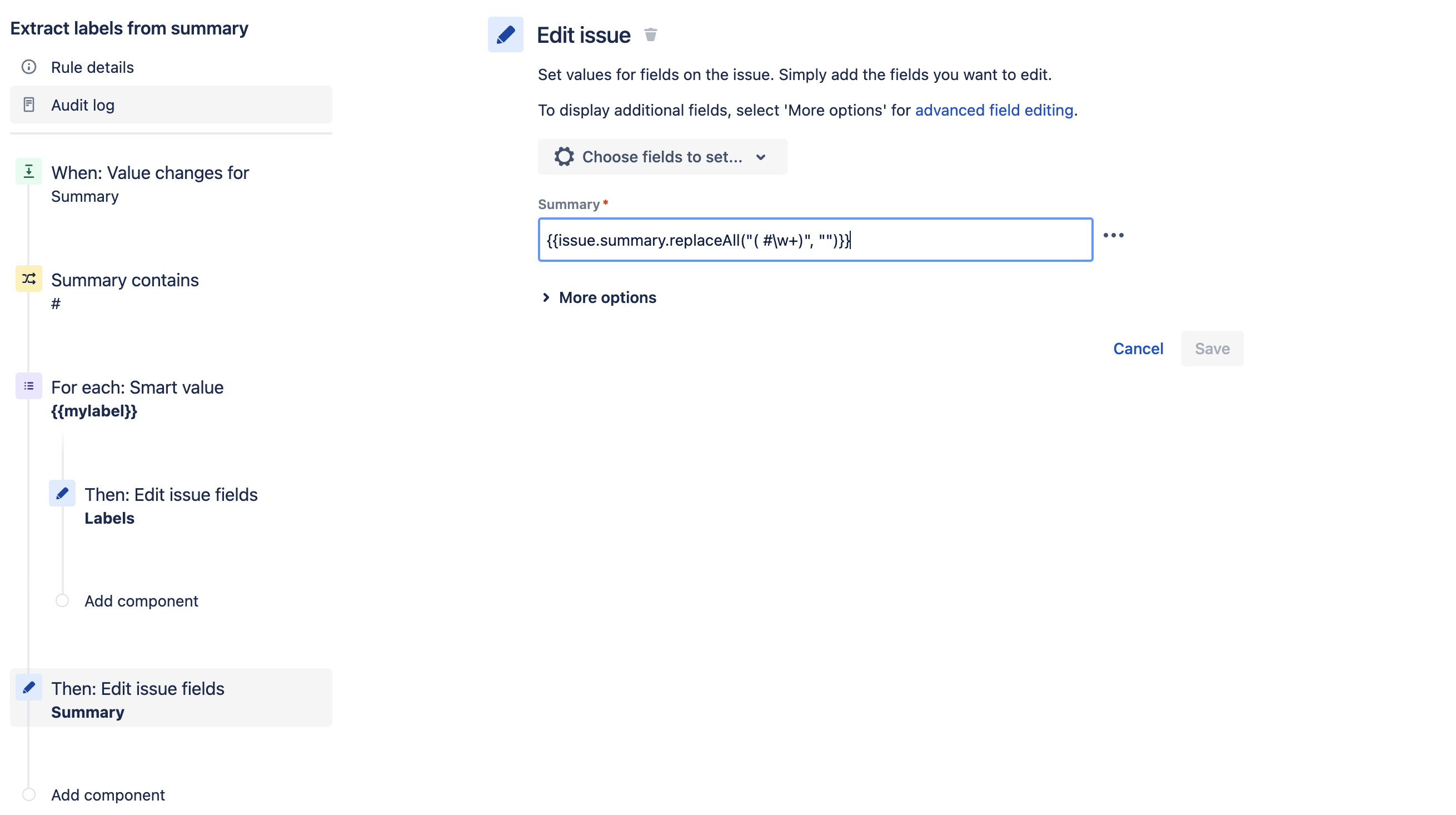 Extracting labels from hashtags in the summary fie...