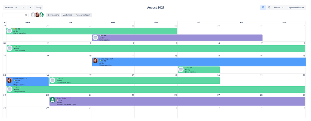 Coordinate vacations and day off right in Jira - Atlassian Community
