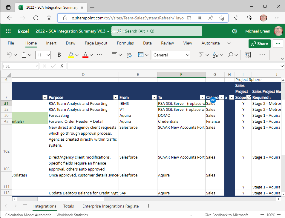 How do I display an Excel On-line spreadsheet in a...