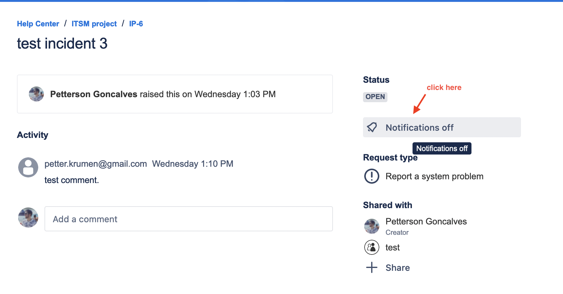 Solved customer notifications