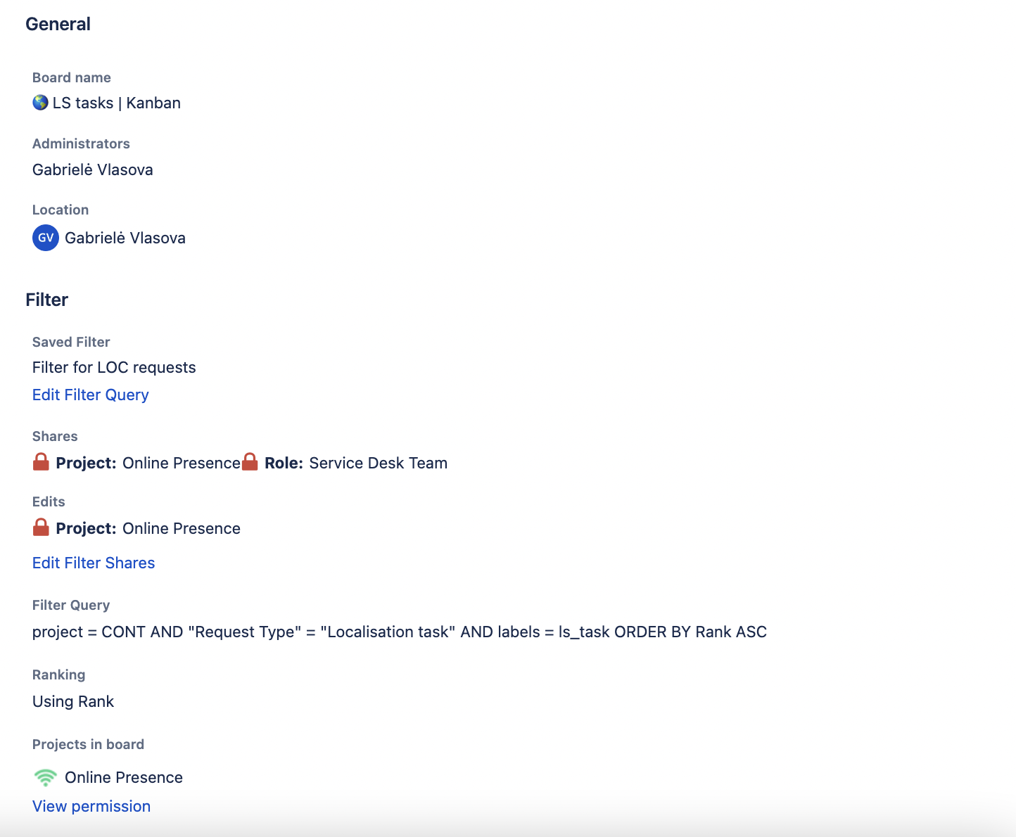 My Kanban board won't load for other Service Proje...