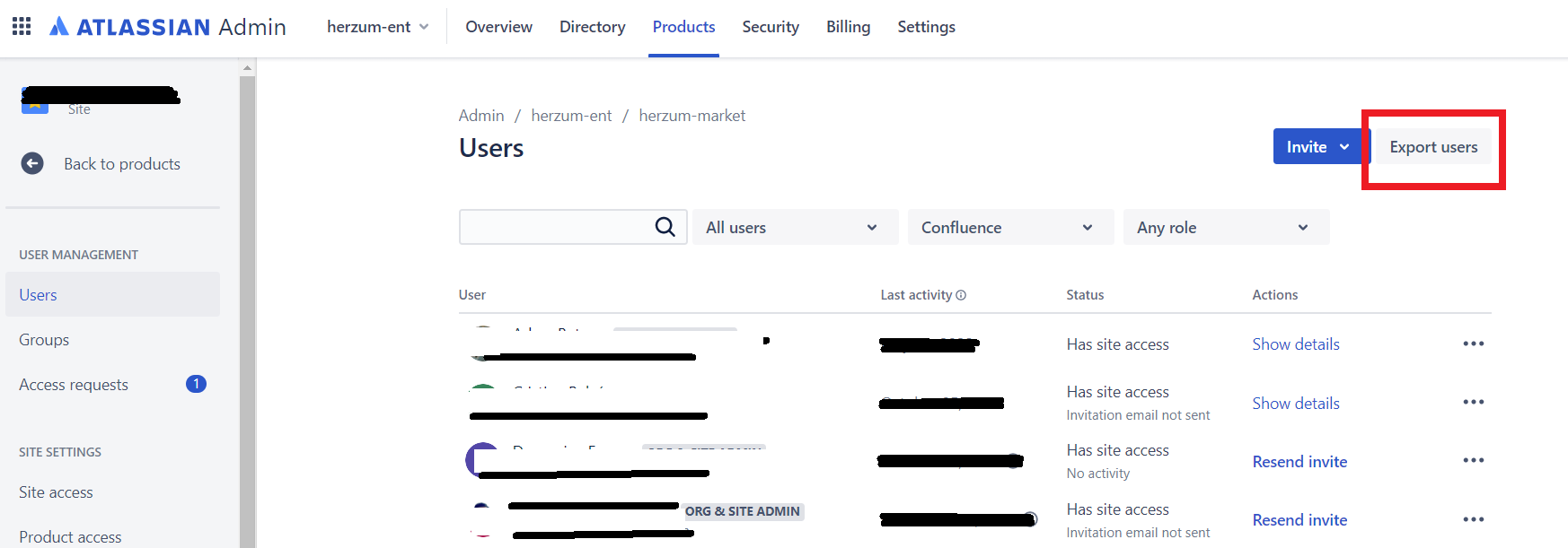 Need to know list of Confluence License users