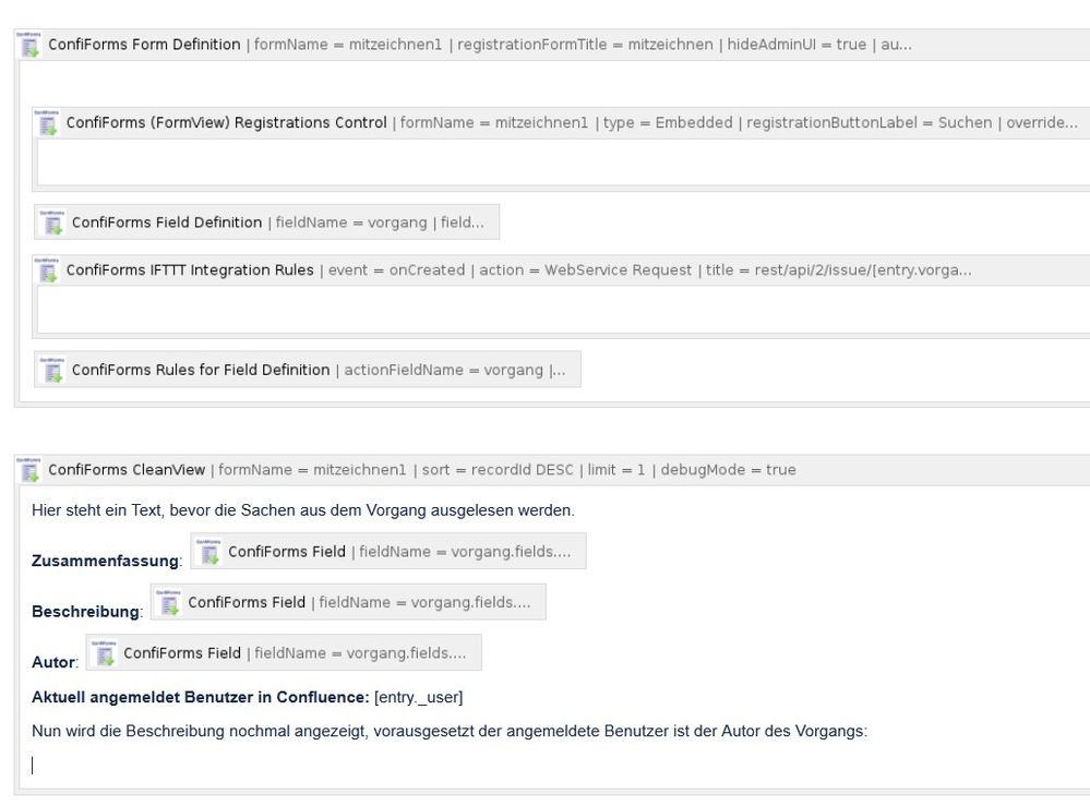 Confiforms Show field (value) only if current log...