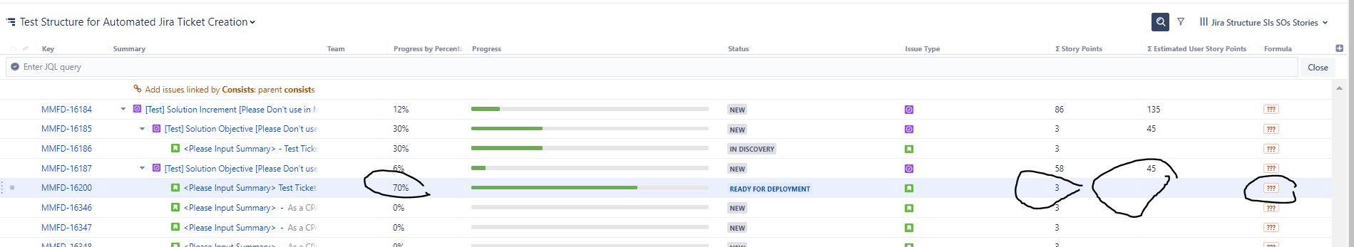 Solved: How to use formula column in Jira Structure