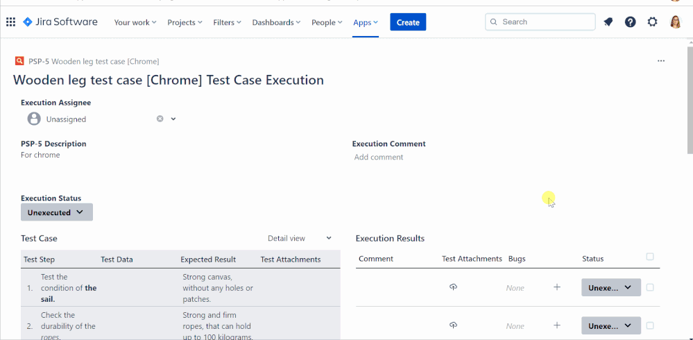 execution history during test.gif