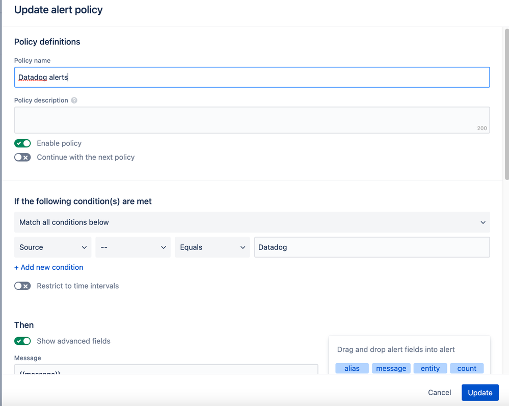 Solved Datadog tag journey into Statuspage incident throu...