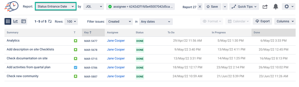 How to get time in status data on the Jira card la... Atlassian Community