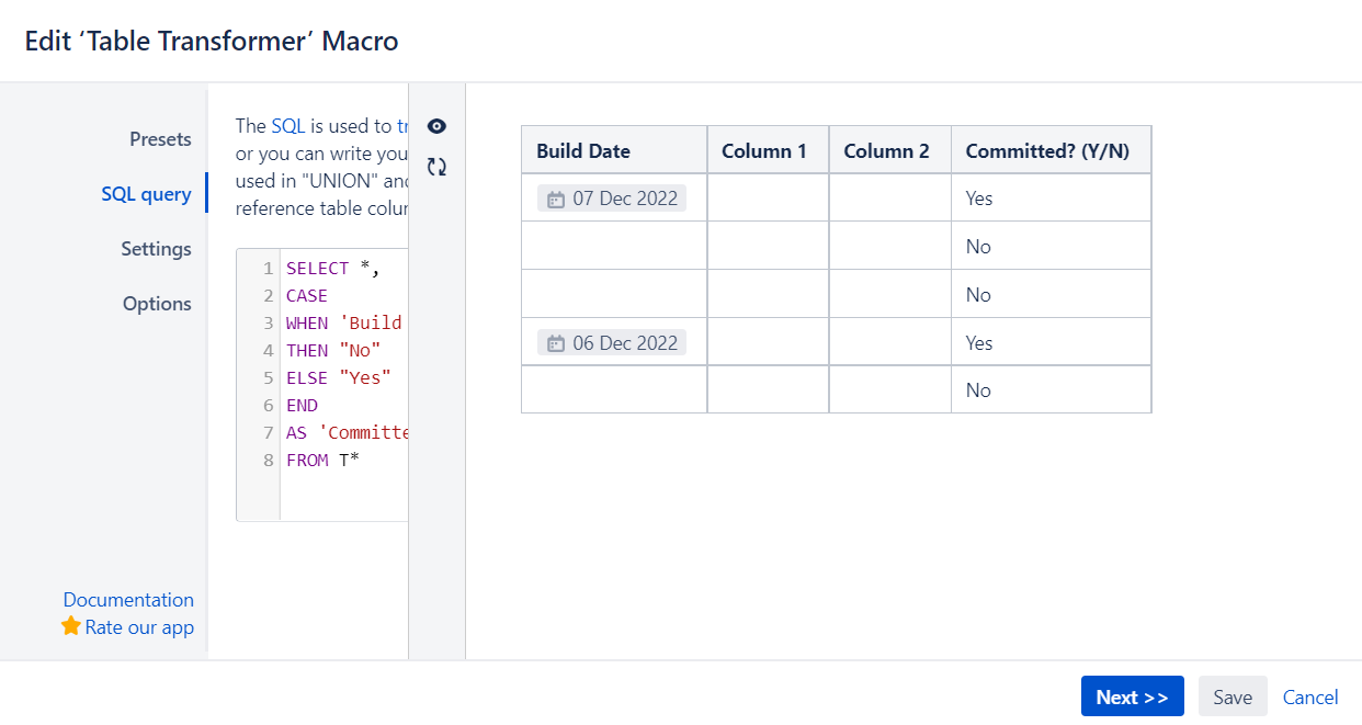 Return a value of Yes or No, depending on if a cell has data in it in SQL